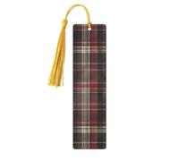 Old Plaid Checkered Printed Metal Bookmarks M - Gold Lightweight Aluminium Book Marker for Books, Journals & Gifts, Ideal Book Lovers, Holiday Decor & Crafts