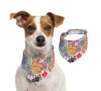 Old Postage Stamps Various Countries,Pet Bib Scarf Cats Dog Bandana Dogs Towel Bib Adjustable Pet Scarf,S