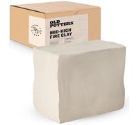 Old Potters Mid High Fire White Stoneware Clay for Pottery | Cone 5 - 10 | Ideal for Wheel Throwing, Hand Building, Sculpting | Great for All Skill Levels | Greenware Clay, 10 lbs.