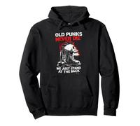 Old Punks Never Die Skull and Boots Punk Rock Music Pullover Hoodie