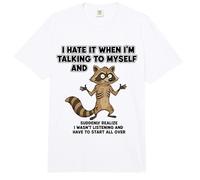Old Racoon I Hate IT When I’M Talking to Myself Sarcastic Comfort Colors Adult Heavyweight T-Shirt