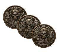 Old Riders Club - Lifetime Member Coin, Motorcycle Challenge Coins, Freedom Rider Dream Souvenir, Symbol of The Motorcycle Spirit, Gifts for Club Friends, Bikers, and Motorcycle Enthusiasts (3PCS)