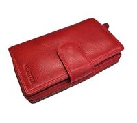 Old River Leather Women's Purse Medium Size Women's Purse Leather Purse with Many Compartments, Women's Nappa Leather Purse Vintage, RFID Protection, red, M, Contemporary