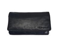 Old River Women's Leather Wallet, Black, M, Retro, Bi-Fold, Includes Dedicated Coin Compartment with Zip and Vintage Aesthetic