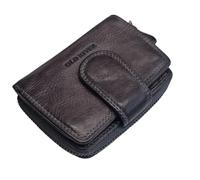 Old River Z5025 Women's Leather Wallet Small Women's Purse with Card Slots (9/13.5/3 cm), Washed Genuine Leather, gray, S, Casual