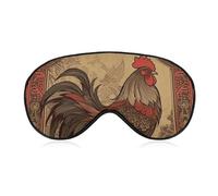 Old Rooster Illustration Eye Mask Sleep Mask Eye Masks for Sleep Sleep Masks for Women Men Sleeping Mask Travel Eye Mask Sleep Mask Blackout Funny Sleep Mask Cute Sleep Mask