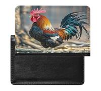 Old Rooster Illustration Passport Holder Passport Cover Protector Essentials with Credit Card Slots for Women Men
