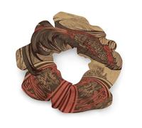 Old Rooster Illustration Satin Scrunchies Fluffy Hair Ties Soft Jumbo Scrunchy Large Thick Elastic Hair Bands Cute Satin Hair Scrunchies Ideal Gift for Women Hair Accessories Decor