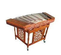 Old Rosewood Shell-Carved Dulcimer, 117Cm Long, Including 69Cm High Stand, Suitable for Beginners/Exams/Bands,E