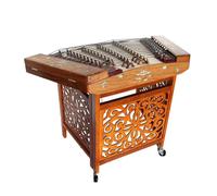 Old Rosewood Shell-Carved Dulcimer, 117Cm Long, Including 69Cm High Stand, Suitable for Beginners/Exams/Bands,A