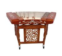 Old Rosewood Shell-Carved Dulcimer, 117Cm Long, Including 69Cm High Stand, Suitable for Beginners/Exams/Bands,F