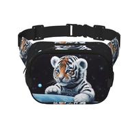 Old Rusty Vintage Bicycle Fanny Pack for Women Men Fashion Waist Pack Adjustable Belt Bag for Workout Running Travelling Casual Waist Bag, Little Tiger In Space, One Size