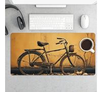Old Rusty Vintage Bicycle Gaming Mouse Pad 12x24 Inch Desk Pad Protector Waterproof Non-Slip Rubber Base Keyboard Mat Extra Large Desktop Mat for Office Home Computer Laptop Table Accessory