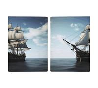 Old Sailing Ship Passport Holder Ultra Slim PU Leather Travel Document Organizer Compact Premium International US Passport Protector Cover for Women Men