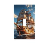 Old Sailing Ship Print Switch Plate Covers,1 Gang Wall Plate Single Toggle Light Switch Cover Plate