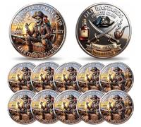 Old Salt Pirate Club Coin, Funny Pirate Commemorative Coin, Old Bastards Pirate Club Challenge Coin,Nautical Rum Cutlass Souvenir, Humorous Sailor Gift for Men Adventurers