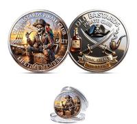 Old Salt Pirate Club, Old Bastards Pirate Club Challenge Coin, Funny Skeleton Old Salt Commemorative Coin, Drink Steal Nap Repeat Gift for Pirate lovers adventurers (1PCS)