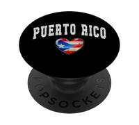 Old San Juan Heart Puerto Rico Pride Tee PopSockets Adhesive PopGrip