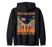 Old San Juan Navidad en PR Three Kings Día de Reyes Boricua Zip Hoodie