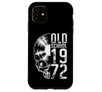 Old School 1972 Vintage Vinyl Record Lover Gothic Skull LP Case for iPhone 11