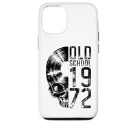 Old School 1972 Vintage Vinyl Record Lover Gothic Skull LP Case for iPhone 12/12 Pro