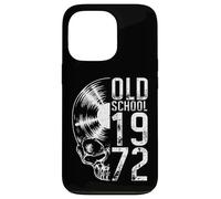 Old School 1972 Vintage Vinyl Record Lover Gothic Skull LP Case for iPhone 13 Pro