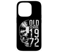 Old School 1972 Vintage Vinyl Record Lover Gothic Skull LP Case for iPhone 14 Pro