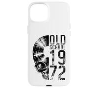 Old School 1972 Vintage Vinyl Record Lover Gothic Skull LP Case for iPhone 15 Plus