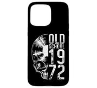 Old School 1972 Vintage Vinyl Record Lover Gothic Skull LP Case for iPhone 15 Pro Max