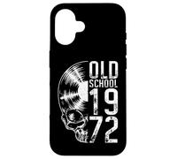 Old School 1972 Vintage Vinyl Record Lover Gothic Skull LP Case for iPhone 16