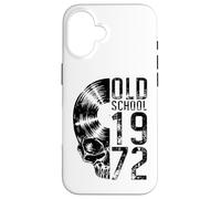 Old School 1972 Vintage Vinyl Record Lover Gothic Skull LP Case for iPhone 16
