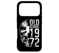 Old School 1972 Vintage Vinyl Record Lover Gothic Skull LP Case for iPhone 17 Pro