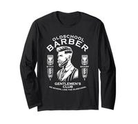 Old School Barber Classy Men's Haircut Classic Vintage Long Sleeve T-Shirt