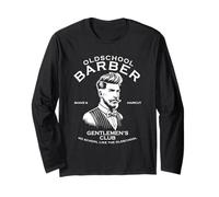 Old School Barber Retro Gentlemen Club Graphic Long Sleeve T-Shirt