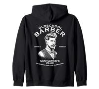 Old School Barber Retro Gentlemen Club Graphic Zip Hoodie