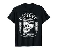 Old School Barber Skull Vintage Style Classic Graphic T-Shirt