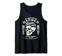 Old School Barber Skull Vintage Style Classic Graphic Tank Top