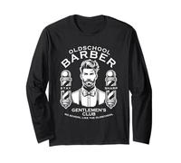 Old School Barber Vintage Grooming Aesthetic Design Long Sleeve T-Shirt