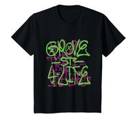 Old School Colorful Graffiti Style, Grove Street Graphic T-Shirt, Youth, Black, Small