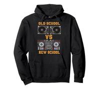 Old School DJ VS New School DJ Gifts For Men Equipment Table Pullover Hoodie