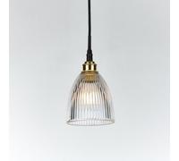 Old School Electric Elongated Prismatic Pendant Light : Bathroom Version - Polished Brass, Small : 13.5Cm