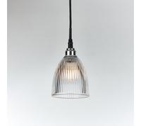 Old School Electric Elongated Prismatic Pendant Light : Bathroom Version - Polished Chrome, Small : 13.5Cm