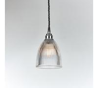 Old School Electric Elongated Prismatic Pendant Light - Polished Chrome, Small : 13.5Cm