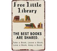 Old School Exchange Books Text Vintage Tin Plaque 12x8 Inch