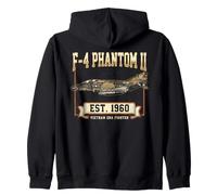 Old School F-4 Phantom II Aviation Zip Hoodie