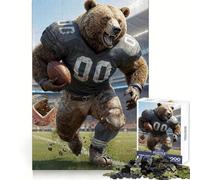 Old School Grizzly Footballer 1000 Pieces Jigsaw Puzzles for Adults Brain Challenge Toy Indoor Play Precise Cut Fine Art Piece (38x52cm)