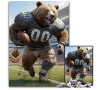 Old School Grizzly Footballer Jigsaw Puzzles for Adults 1000 Piece Puzzles for Adults Interactive Family Game Ideal Family Activity Game 1000 PCS(75x50cm)