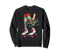 Old School Hip Hop Roller Skates Boombox Fun Times Throwback Sweatshirt