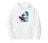Old School Kiteboarder Vintage Badge Sun Waves Retro Classic Pullover Hoodie