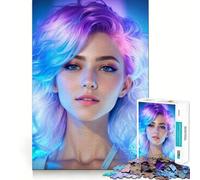 Old School Lady Vaporwave 1000 Pieces Jigsaws Adults Puzzles Gifts Boost Memory Mental Relax Premium Cut Warm Surprise (38x52cm)